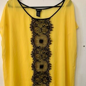 Yellow Blouse with Lace
